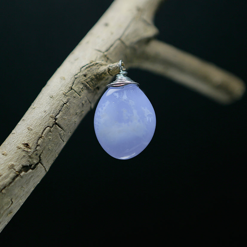 022218 ブルーアゲート 天然石パワーストーンペンダント チャクラ