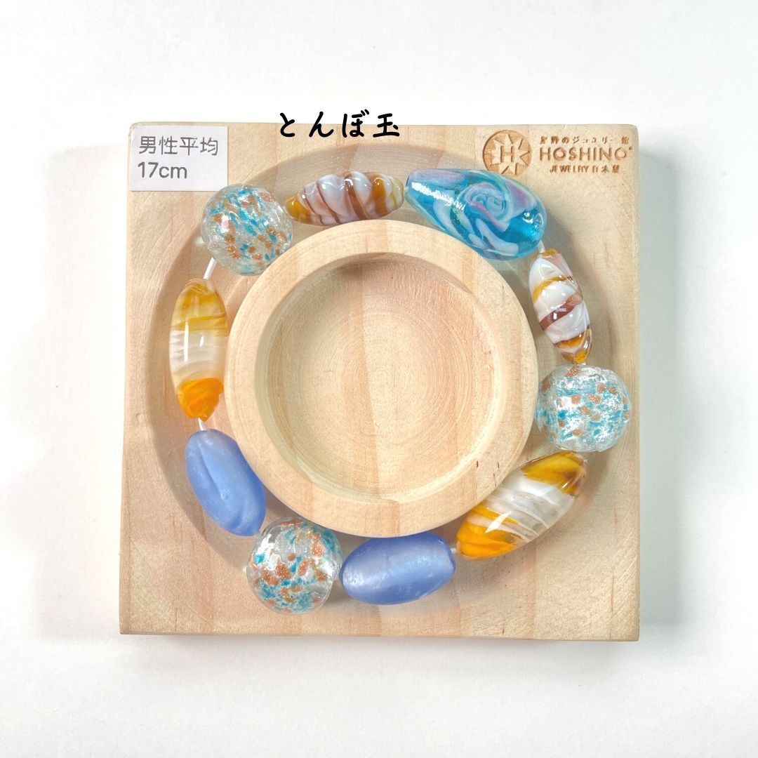 高品質 とんぼ玉 天然石ブレスレット 水晶 手作り DIYハンドメイド