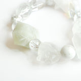 042015 高品質 ムーンストーン 白水晶 チャクラ 天然石ブレスレット ハンドメイド 癒し 心身調和 浄化