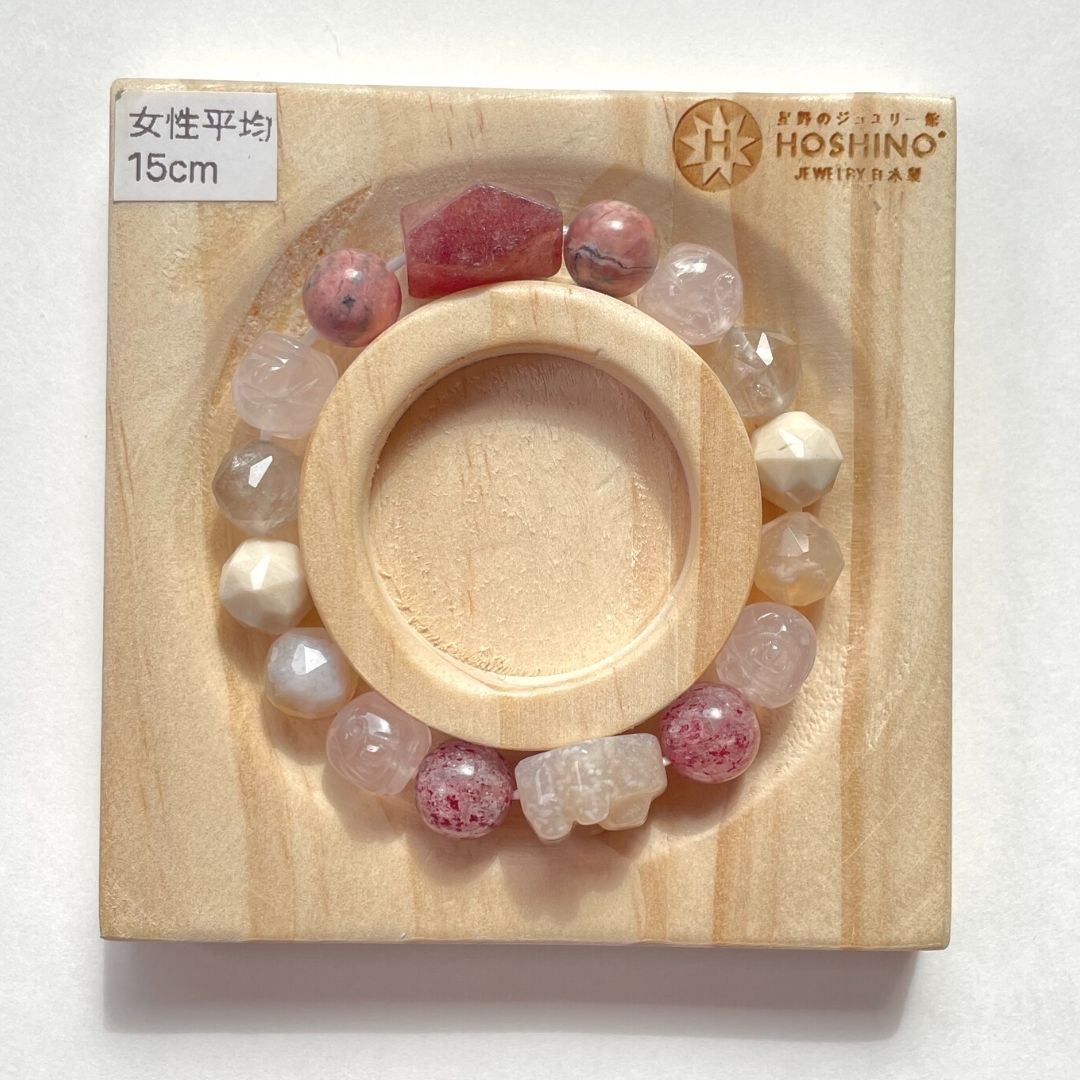 一点物　天然石　ハンドメイドブレス　フラワールチル　カット水晶　ルチル 一点物 天然石 ハンドメイドブレス フラワールチル カット水晶