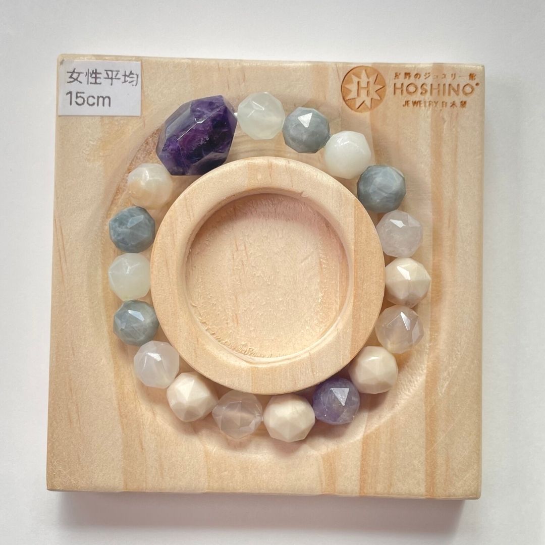 ホークスアイ 天然石 水晶 スターカット アクセサリー ブレスレット