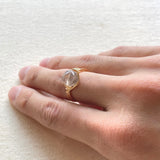 高品質グレームーンストーン ワイヤーリング ワイヤー指輪 原石 天然石 天然水晶 クリスタル 040104
