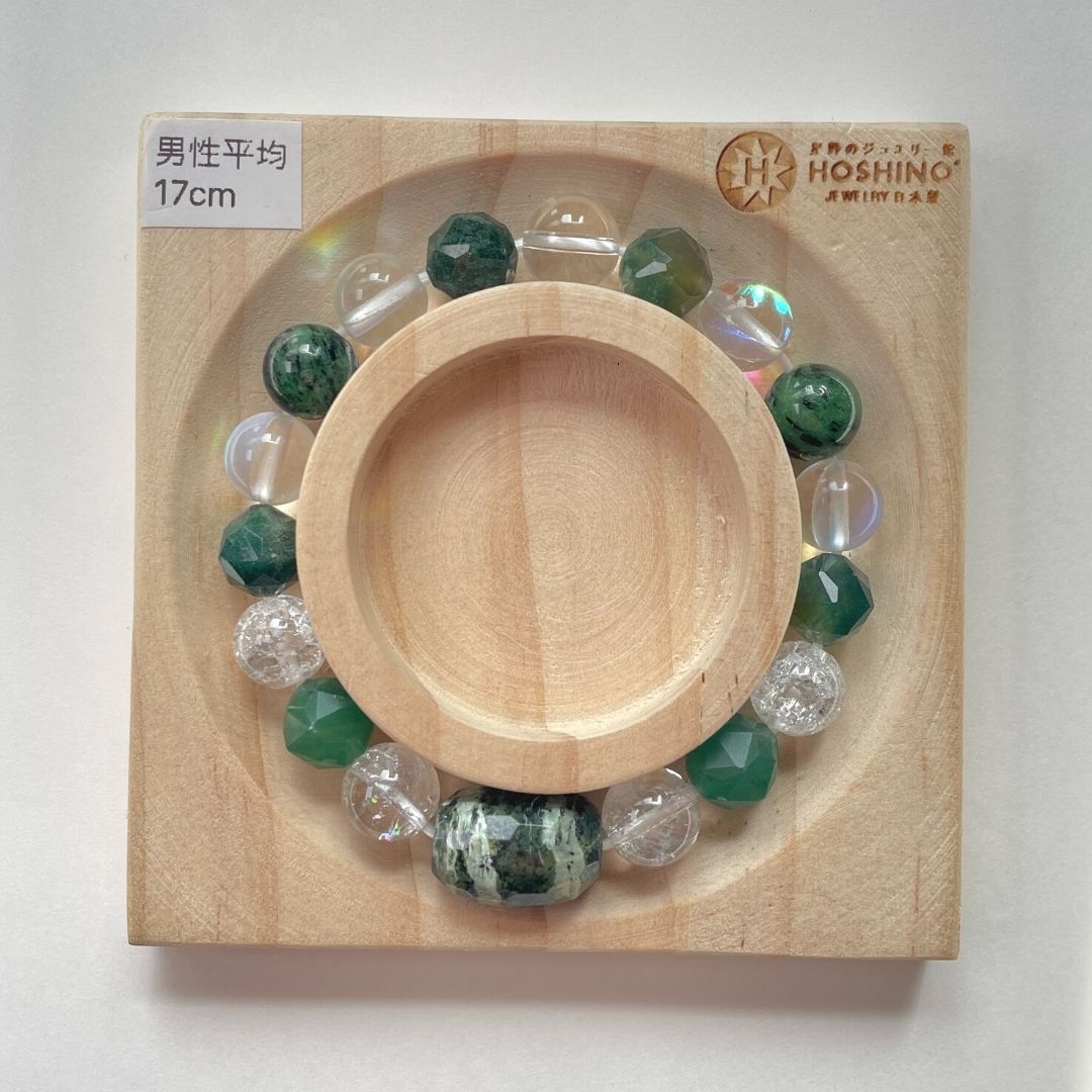 モスアゲート 天然石 水晶 スターカット アクセサリー ブレスレット