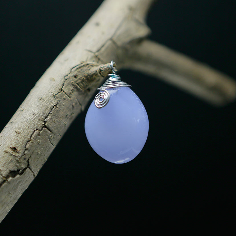 022218 ブルーアゲート 天然石パワーストーンペンダント チャクラ