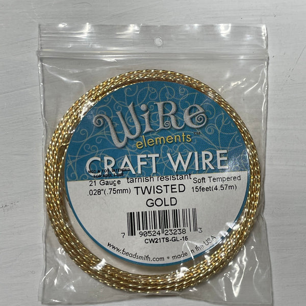 CW21TS-GL-15クラフトワイヤー21ねじりスクエア15フィート自然金