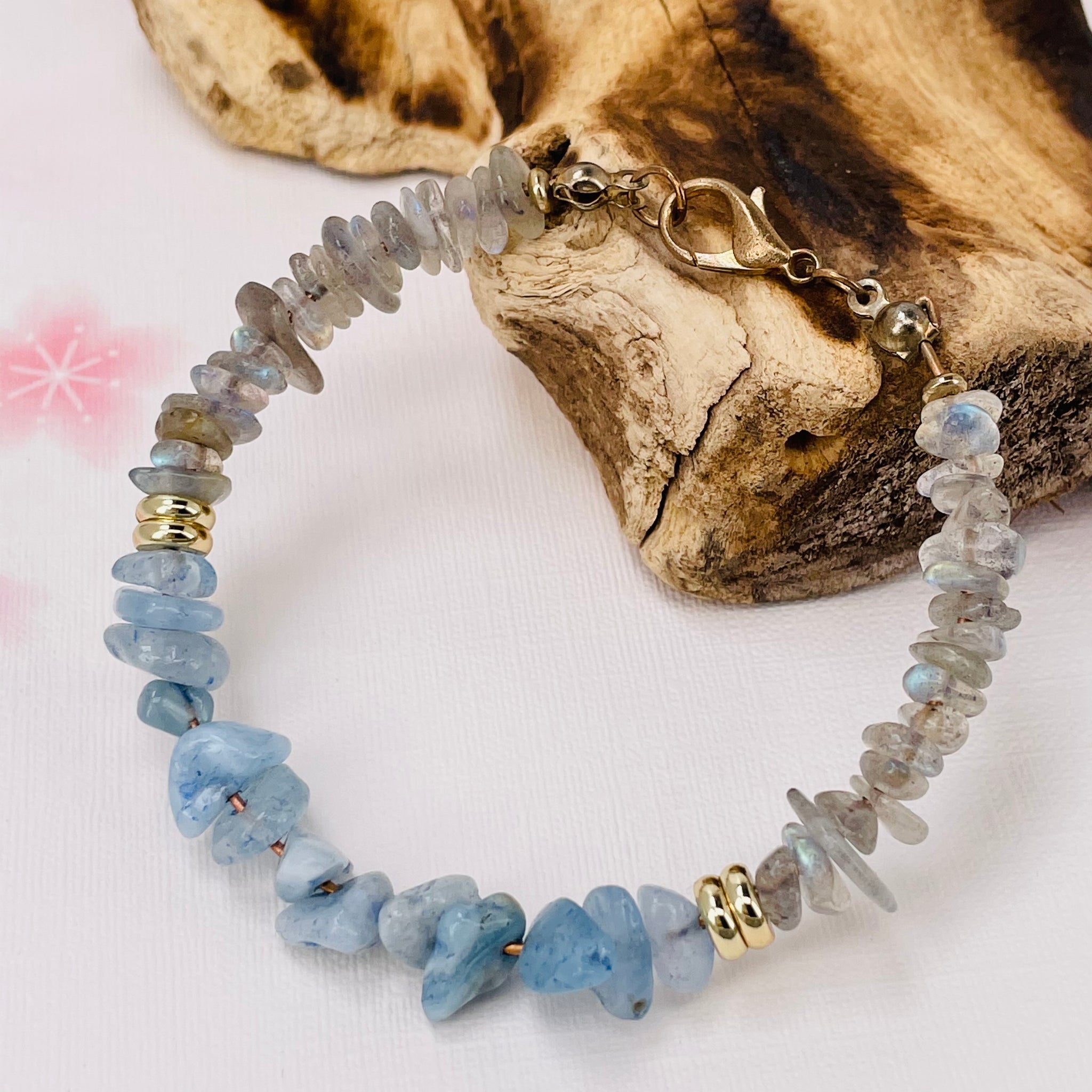 120334 アクアマリン 天然石パワーストーンブレスレット チャクラ